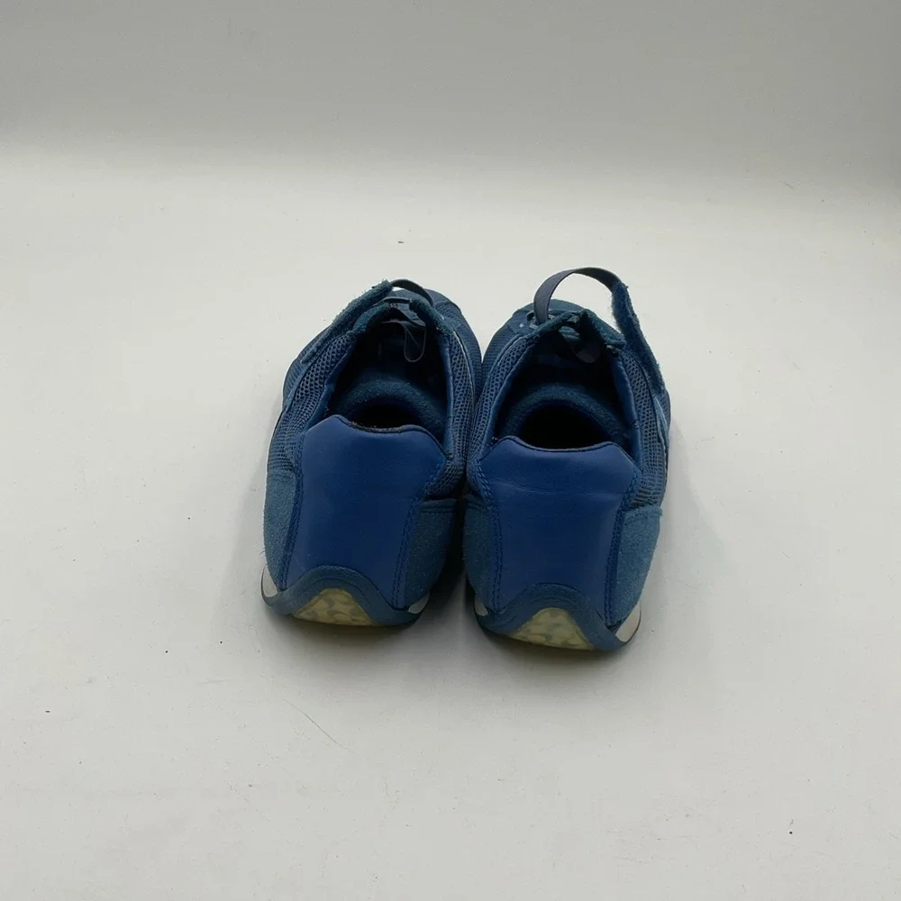 Coach Sz 8.5 Jenney Signature Blue Sneakers Suede Trim Adjustable Closure